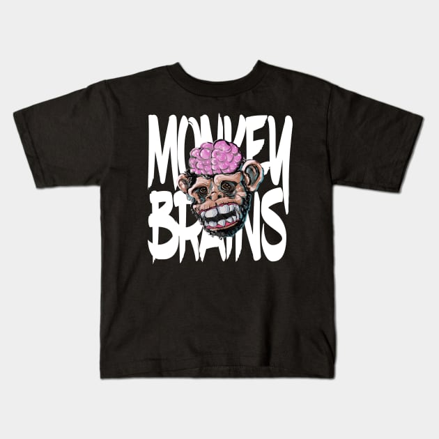 Monkey Brains Black Shirt Color Kids T-Shirt by GodsBurden